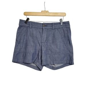 Banana Republic Factory Blue Chambray Mid Rise 5" Shorts Size 4